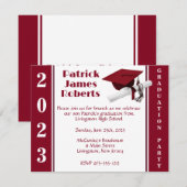 Cap & Diploma, Kardinal Roter Abschluss Einladung (Vorne/Hinten)