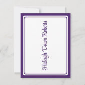 Cap & Diploma Lila & White Graduation Party Einladung (Rückseite)