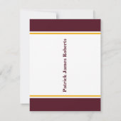 Cap & Diploma, Maroon & Gold Abschluss Einladung (Rückseite)
