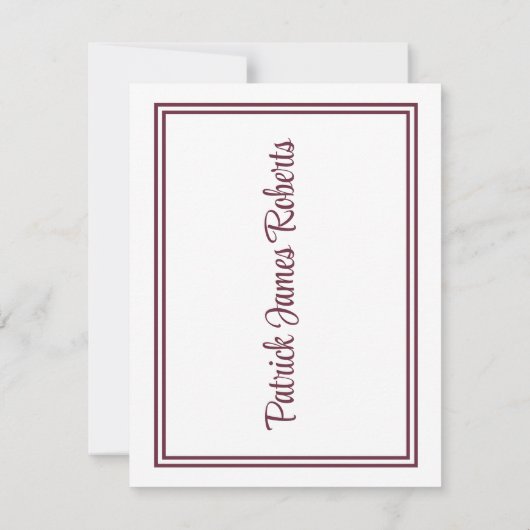 Cap & Diploma, Maroon & White Abschluss Einladung (Rückseite)