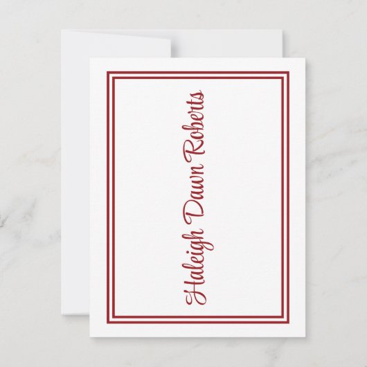 Cap & Diploma, Roter Abschluss Einladung (Rückseite)