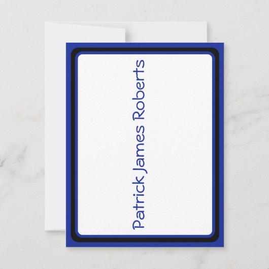 Cap & Diploma, Royal Blue & Black Abschluss Einladung (Rückseite)