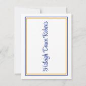 Cap & Diploma, Royal Blue & Gold Abschluss Einladung (Rückseite)