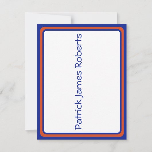 Cap & Diploma, Royal Blue & Orange Abschluss Einladung (Rückseite)