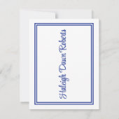 Cap & Diploma, Royal Blue & White Abschluss Einladung (Rückseite)