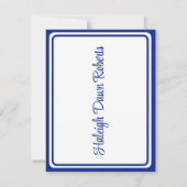 Cap & Diploma, Royal Blue & White Abschluss Einladung (Rückseite)