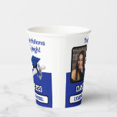 Cap & Diploma, Royal Blue & White Abschluss Pappbecher (Rechts)