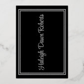 Cap, Diploma, & Stars, Black & Silver Abschluss F Folieneinladung (Rückseite)