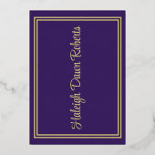 Cap, Diploma & Stars, Lila & Gold Abschluss Folieneinladung (Rückseite)