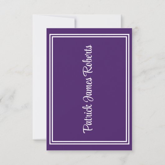 Cap & Diploma, weißer und Lila Abschluss Einladung (Rückseite)