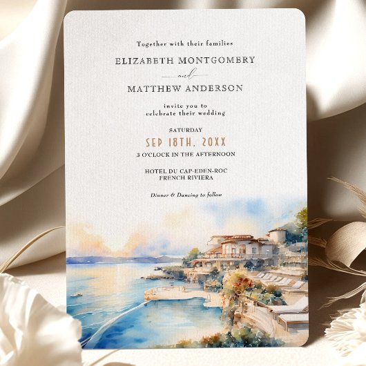 CAP-EDEN-ROC Französische Riviera Wedding Einladung