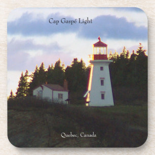 Cap-Gaspé-Leuchtturm-Set mit 6 Plastik-Unterdecker Getränkeuntersetzer