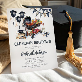 Cap Gown BBQ Down Graduation Einladung