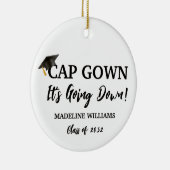 Cap Gown, das Foto-Ornament runter geht Keramik Ornament (Rechts)