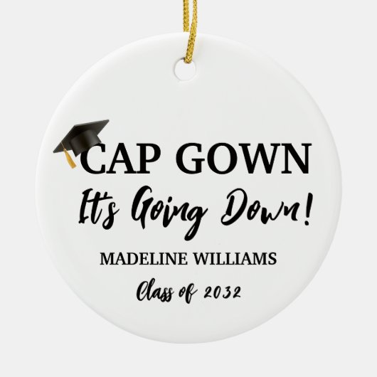 Cap Gown, das Foto-Ornament runter geht Keramik Ornament (Vorne)
