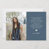 Cap. Gown. Done. Multi Photo Navy Blue Graduation Ankündigung (Rückseite)