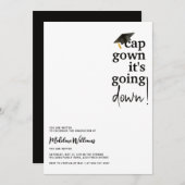 Cap Gown - es geht den Abschluss runter Einladung (Vorne/Hinten)