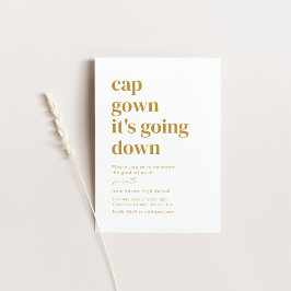 Cap Gown - es geht in der Party Einladung runter
