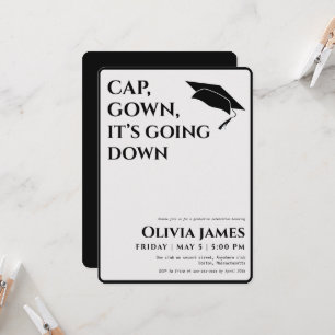 Cap gown es geht mit lustiger Abschlussfeier Einladung