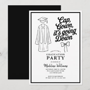 Cap Gown Es geht um Bow Graduation Party Einladung