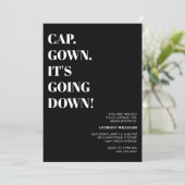 Cap Gown Es geht um die Foto Graduation Party Einladung (Stehend Vorderseite)