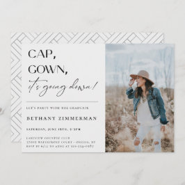 Cap Gown Es geht zur Absolventen-Party Einladung
