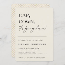 Cap Gown Es geht zur Absolventen-Party Einladung