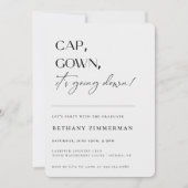 Cap Gown Es geht zur Absolventen-Party Einladung (Vorderseite)