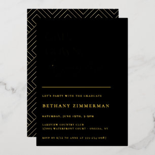 Cap Gown Es geht zur Absolventen-Party Folieneinladung
