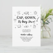Cap Gown es wird Abschluss einladen Einladung (Stehend Vorderseite)