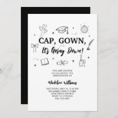 Cap Gown es wird Abschluss einladen Einladung (Vorne/Hinten)