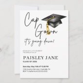 Cap Gown Its Going Down Graduation Party Einladung (Vorderseite)
