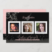 Cap + Gown + Wirbel Abschluss Einladung /Foto (Vorne/Hinten)