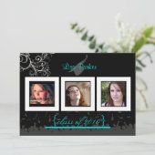 Cap + Gown + Wirbel Abschluss Einladung /Foto (Stehend Vorderseite)