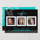 Cap + Gown + Wirbel Abschluss Einladung /Foto (Vorne/Hinten)