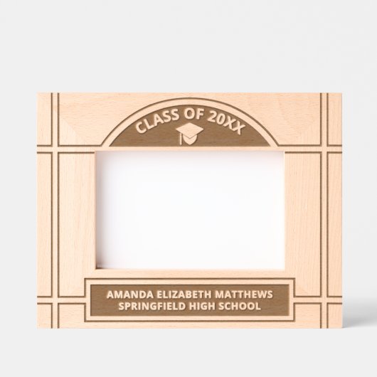 Cap N Tassel Stylish Arch 6x4L Abschluss Picture Geätzte Rahmen (Vorderseite)