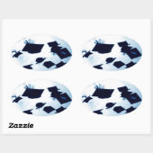 Cap Toss Abschluss Ovaler Aufkleber (Blatt)