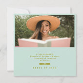 Cap Toss Olive & Sage Graduation Announcement Einladung (Rückseite)