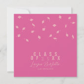 Cap Toss Pink & Blush Graduation Announcement Einladung (Vorderseite)