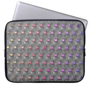 Capa de Laptop cinza, quadros amarelo, rosa, lilás Laptopschutzhülle