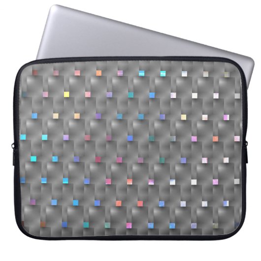 Capa de Laptop, quadrados coloridos e Plaza Cinza Laptopschutzhülle (Vorderseite)