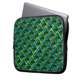 Capa de Laptop, verde sob grade dourada? Laptopschutzhülle (Vorderseite Links)
