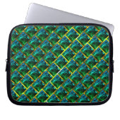 Capa de Laptop, verde sob grade dourada? Laptopschutzhülle (Vorderseite)