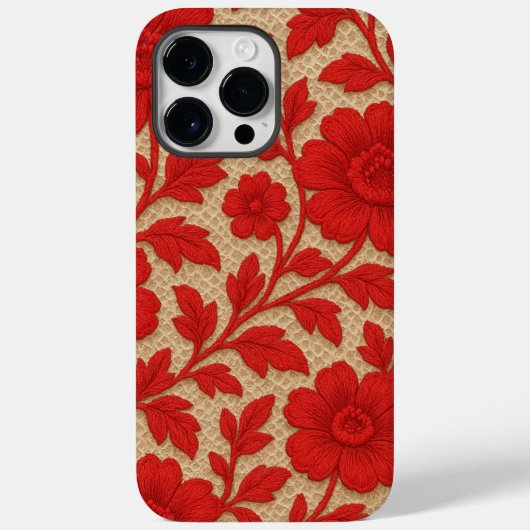 capa para celular Floral Vermelho em design Case-Mate iPhone Hülle (Rückseite)
