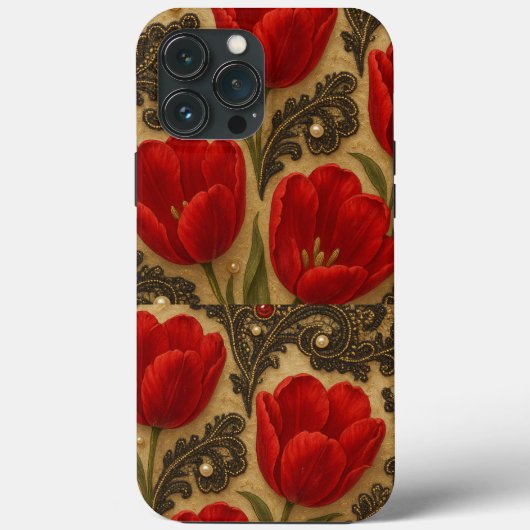 Capa para celular Tulipas e Renda DESIGN Case-Mate iPhone Hülle (Rückseite)
