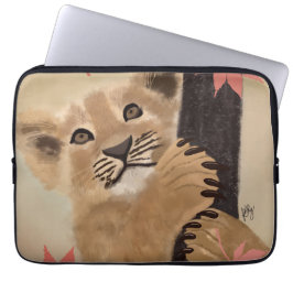 Capa para laptop filhote de leão brincando laptopschutzhülle