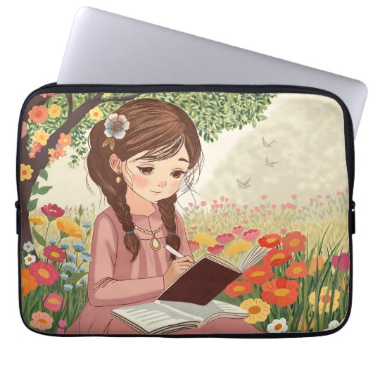 Capa para laptop Menina no Jardim Laptopschutzhülle (Vorderseite)