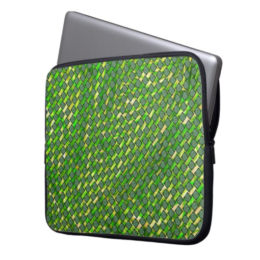 Capa para Laptop verde oliva e marrom, Plaza... Laptopschutzhülle (Vorderseite Links)