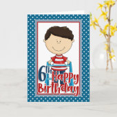 Capable Boy with Walker - Happy 6th Birthday Karte (Gelbe Blume)