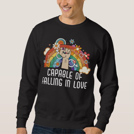 Capable Of Falling In Love Bisexual Pride Bisexual Sweatshirt (Vorderseite)